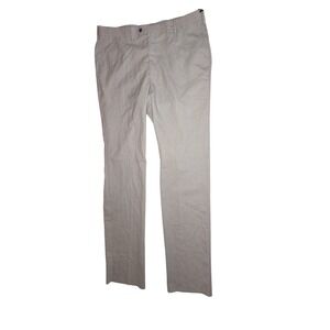 BERLE Mens Dress Pants Size‎ 40 Tan Wool Blend Khaki Flat Front Unhemed